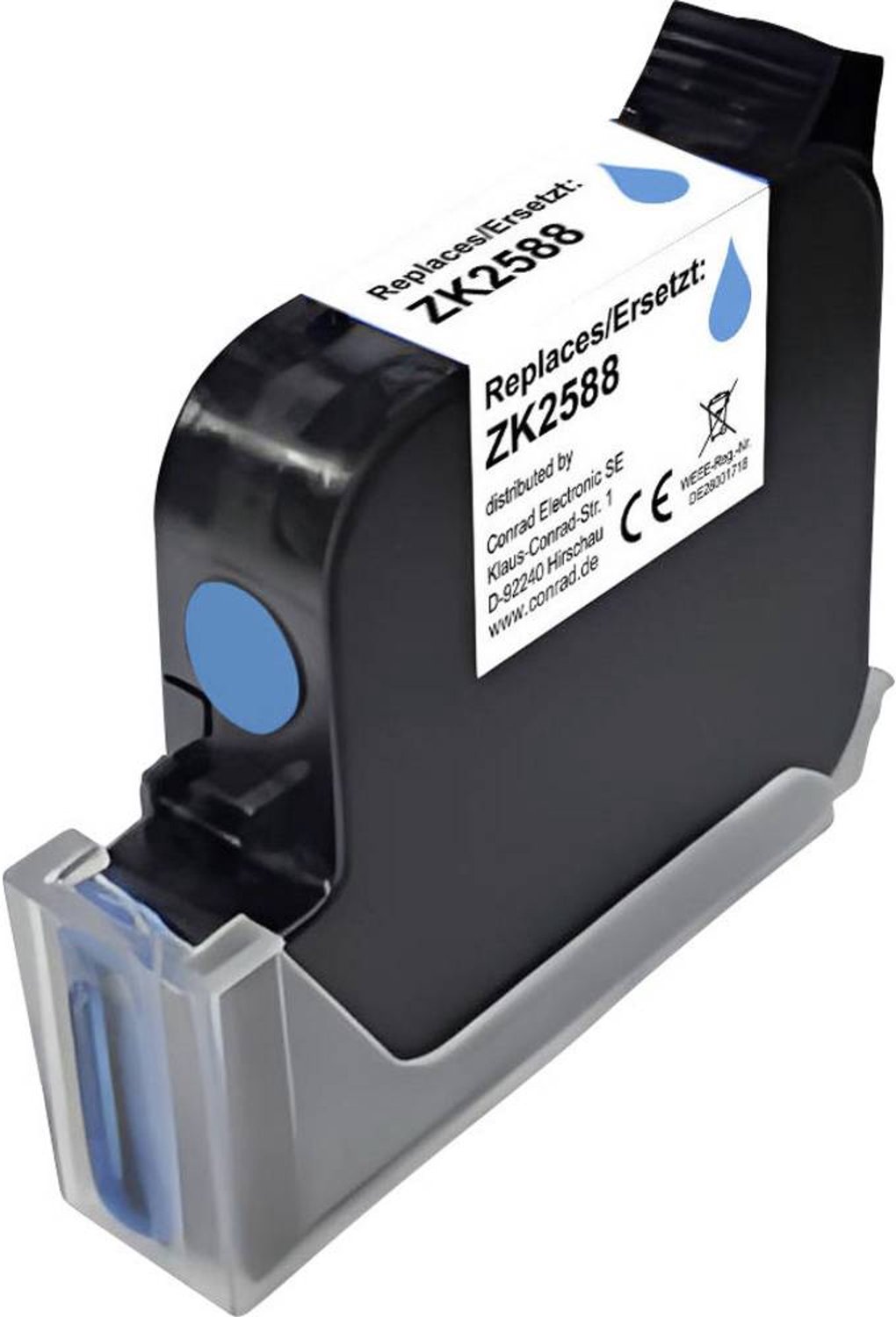 Renkforce Encre remplace Renkforce ZK2588 compatible bleu Solvent ink cartridge RF-7593188
