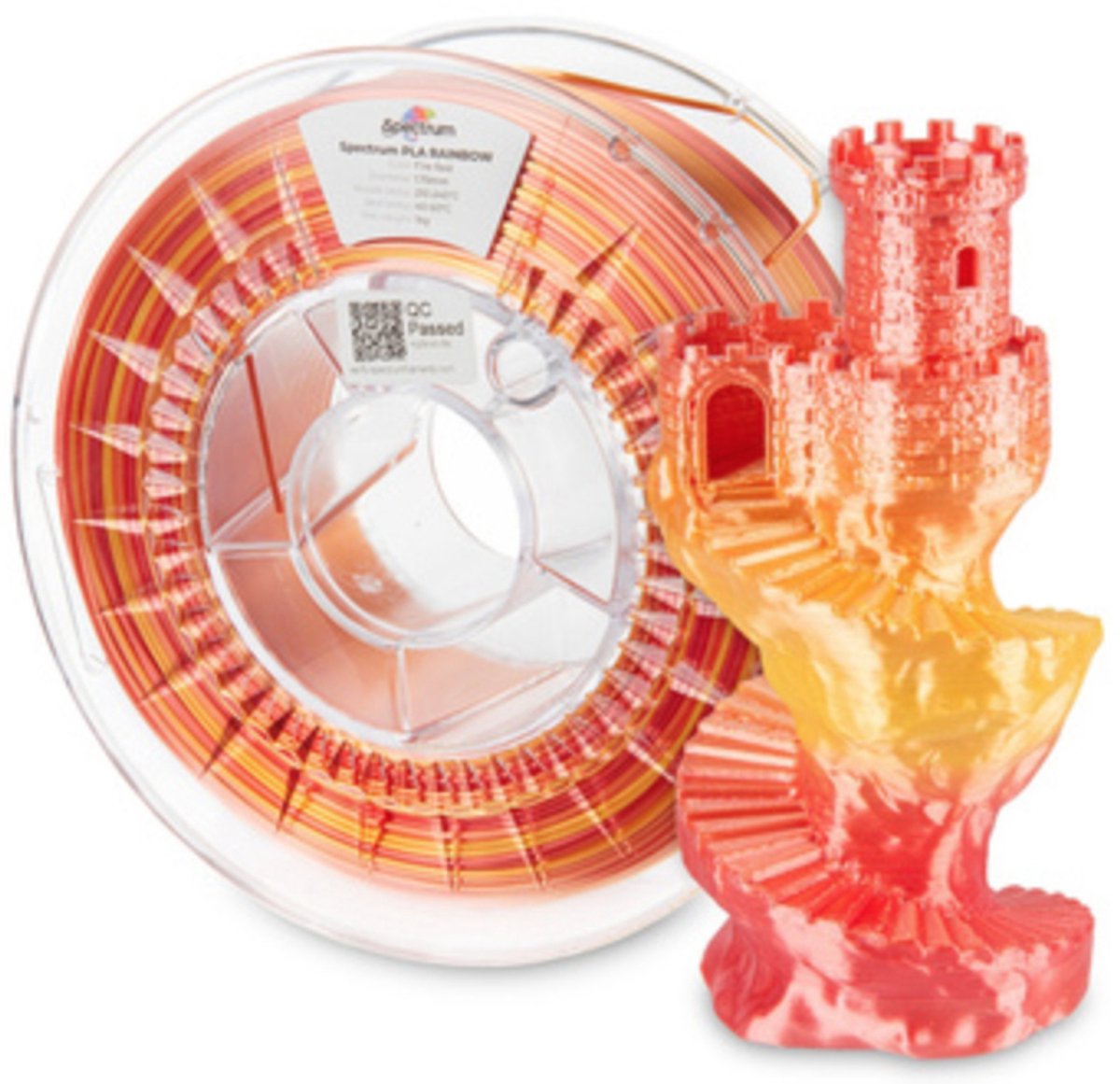 Spectrum 3D Filament / PLA SILK Rainbow / Fire Red / ⌀ 1.75 mm / 1 kg