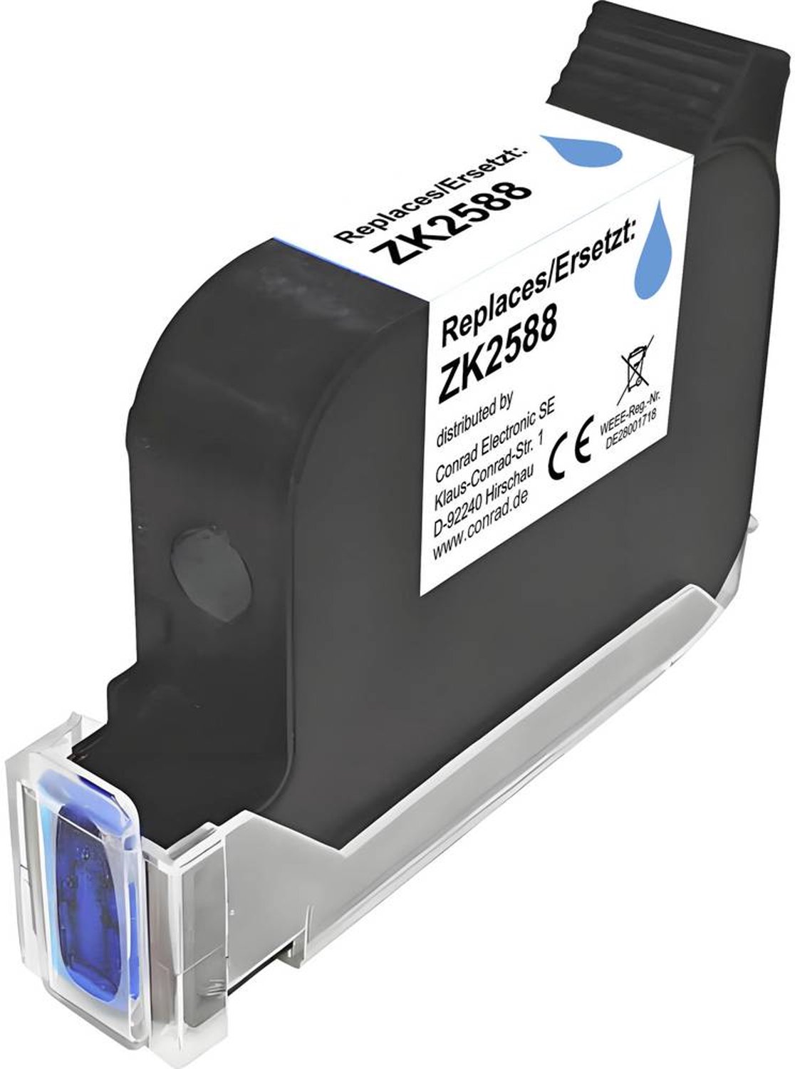 Renkforce Encre remplace Renkforce ZK2588 compatible noir Solvent ink cartridge RF-7596580