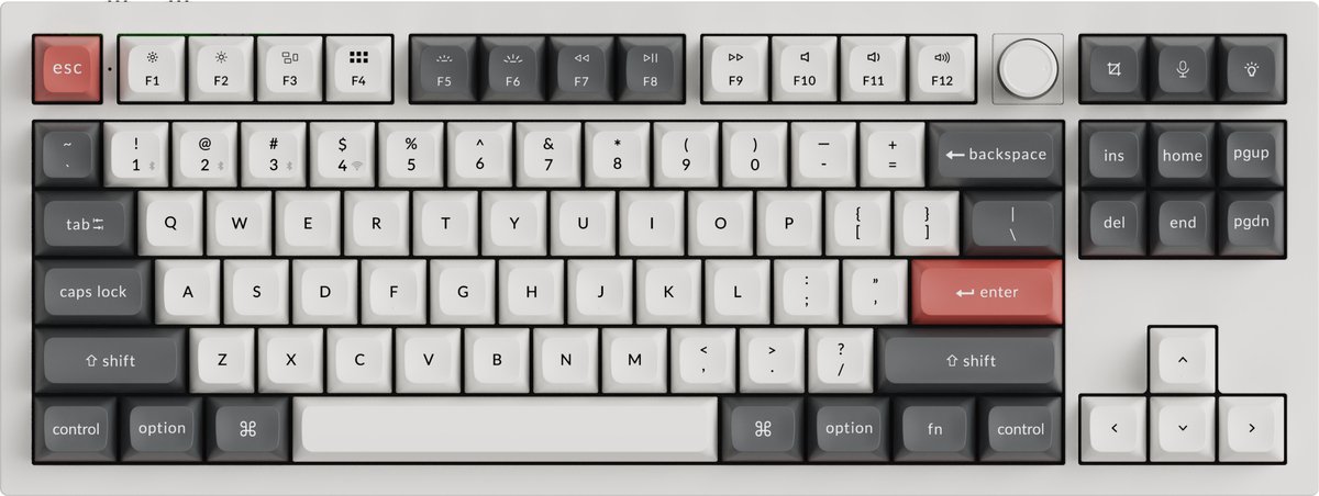 Keychron Q3 Ultra - Wireless Mechanical Keyboard - Gaming Tastatur - Uden Numpad - ANSI - Hvid