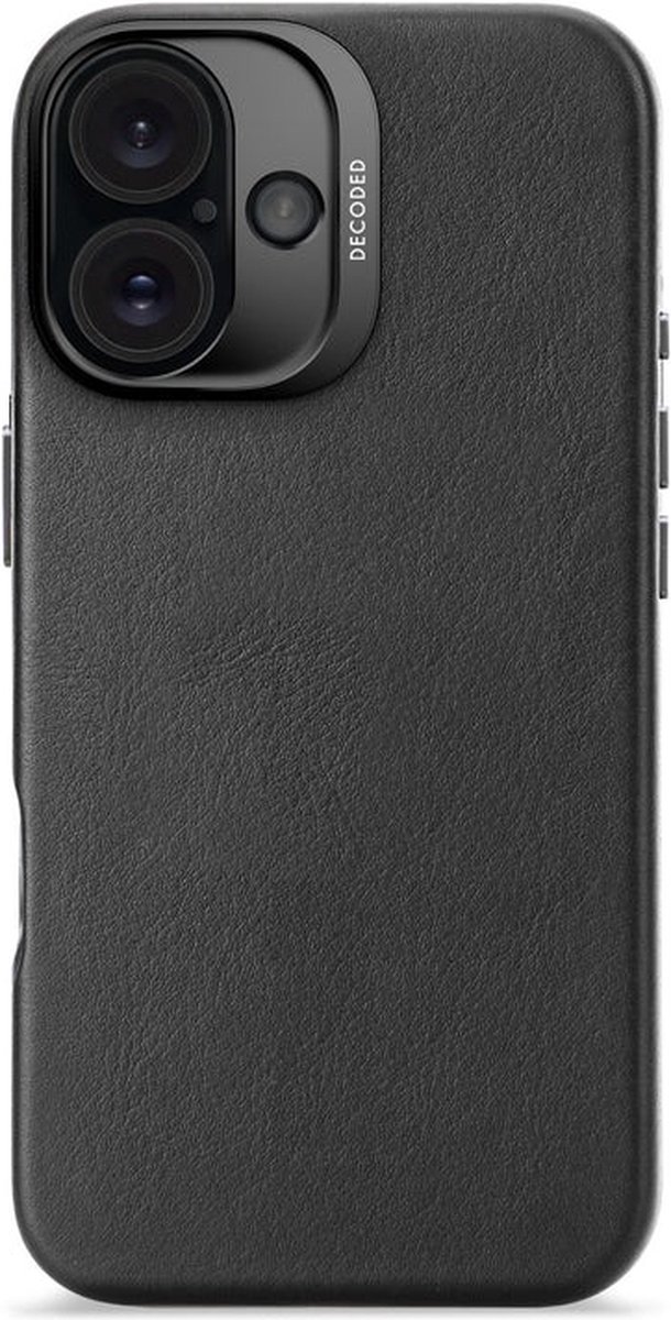 Decoded Decoded Leather Backcover iPhone 16 Blac Coque arrière iPhone 16 noir D25IPO16BC1BK