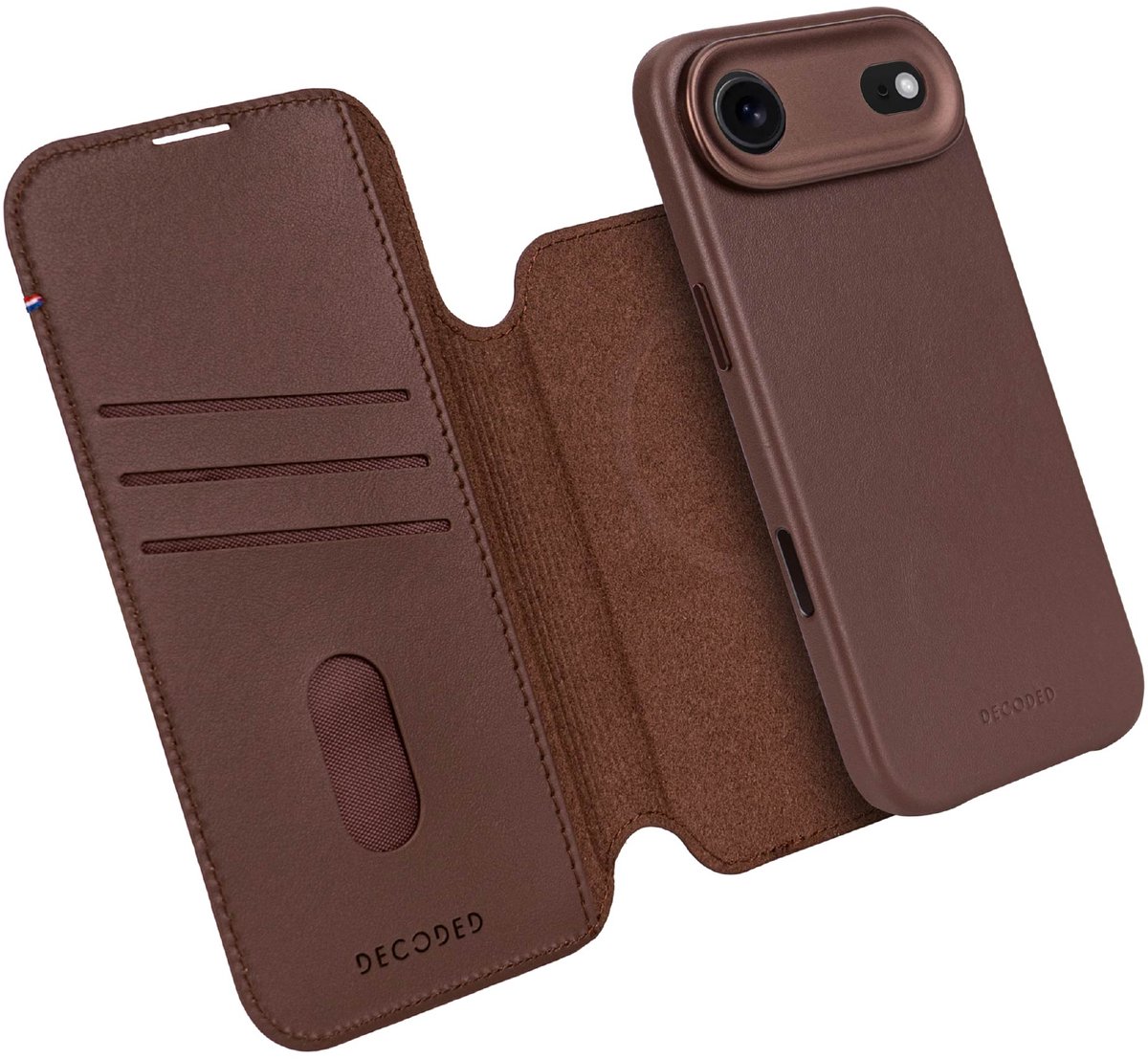 Decoded Decoded Leather Detachable Wallet iP 17 Portefeuille iPhone Air marron D26IPO17ADW5CN