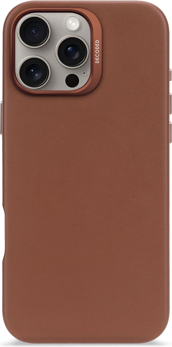 Decoded Decoded Leather Backcover iPhone 16 Pro Coque arrière iPhone 16 Pro Max marron D25IPO16PMBC1TN