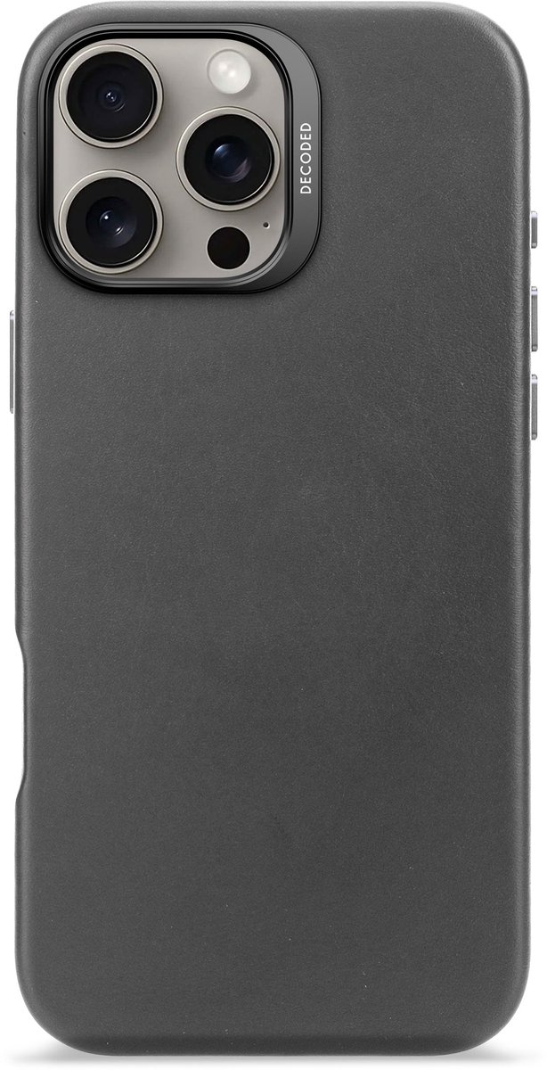 Decoded Decoded Leather Backcover iPhone 16 Pro Coque arrière iPhone 16 Pro Max noir D25IPO16PMBC1BK