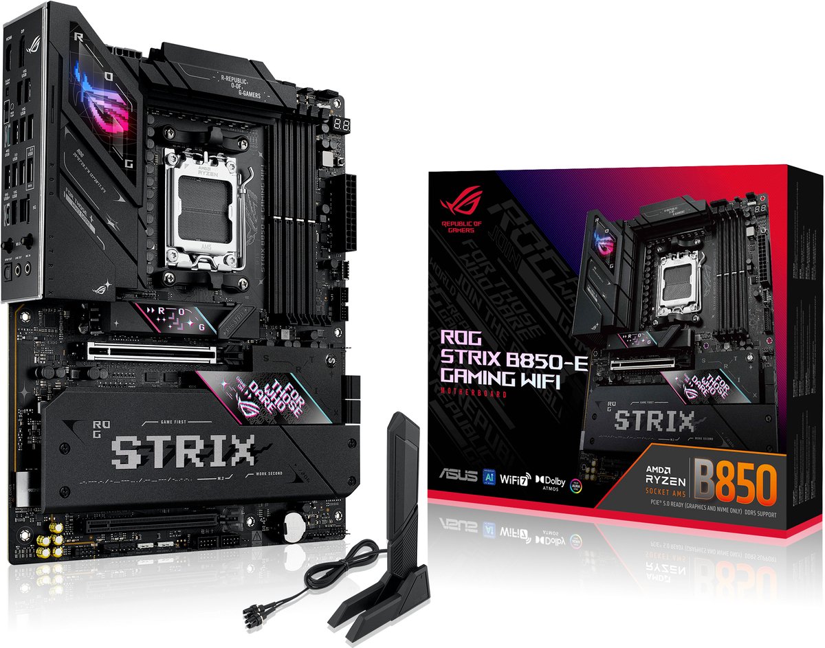 Asus ROG STRIX B850-E Carte mère Socket (PC) AMD® AM5 Facteur de forme (détails) ATX Chipset de la carte mère AMD® B850