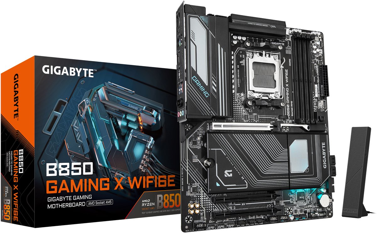 Gigabyte B850 GAMING X WIFI6E Carte mère Socket (PC) AMD® AM5 Facteur de forme (détails) ATX Chipset de la carte mère AMD® B850