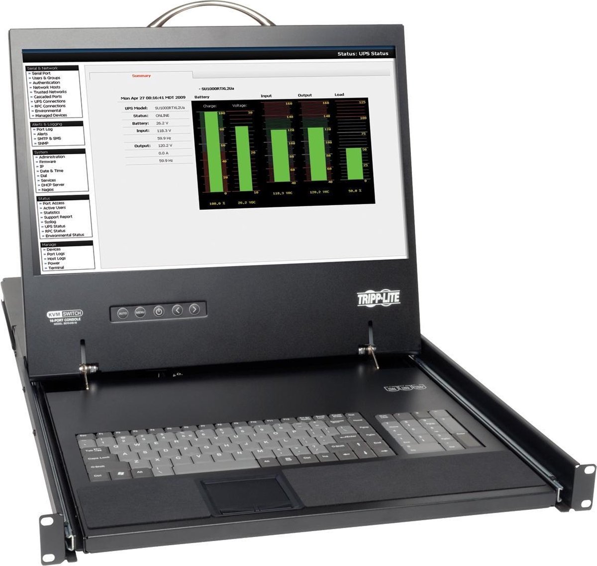 19" Tripp Lite Eaton Series 8-Port Rack Console Cat5 KVM Switch 1U RM 19" LCD Rackmount