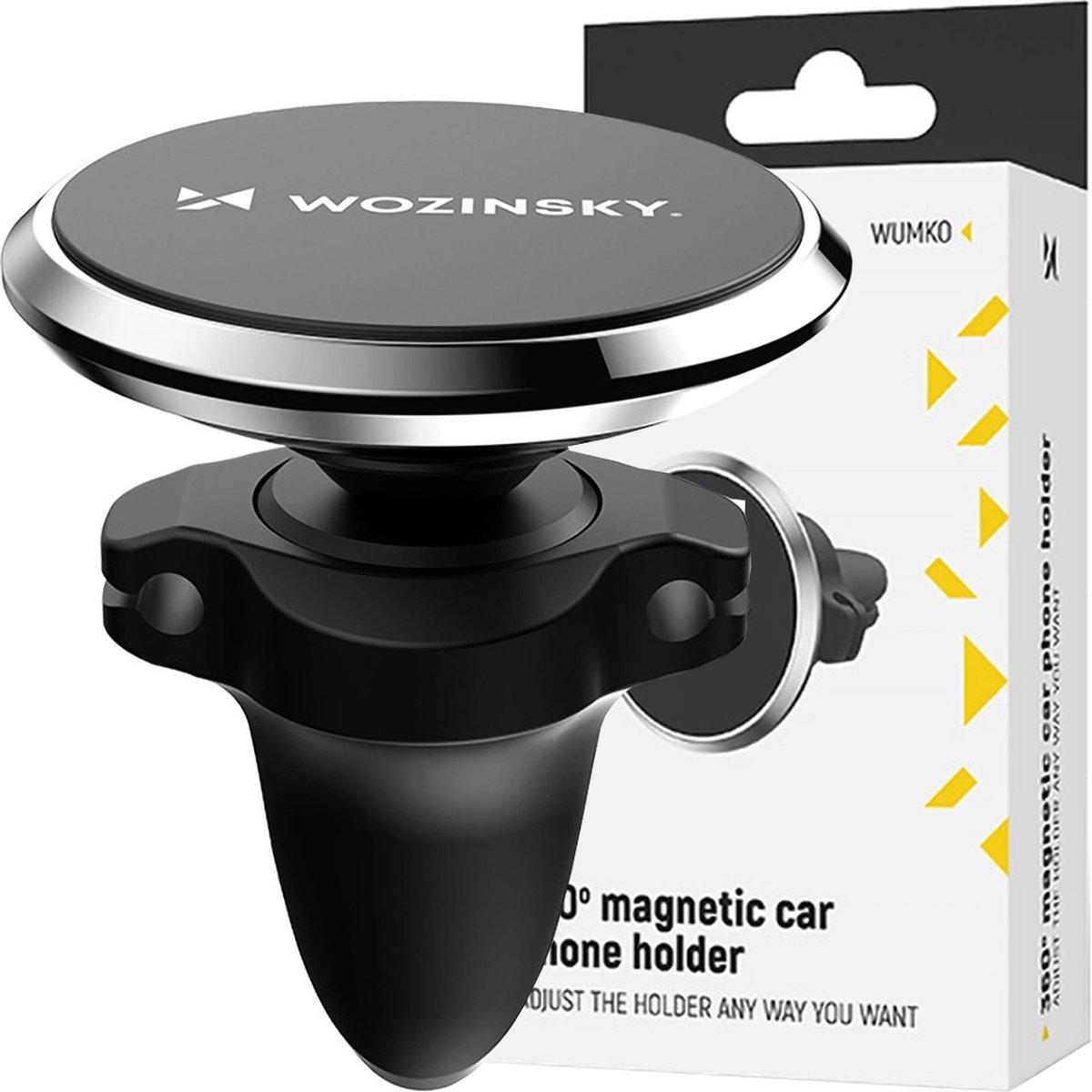 Wozinsky WUMKO Magnetic Phone Holder for Car Air Vent Grille - Black