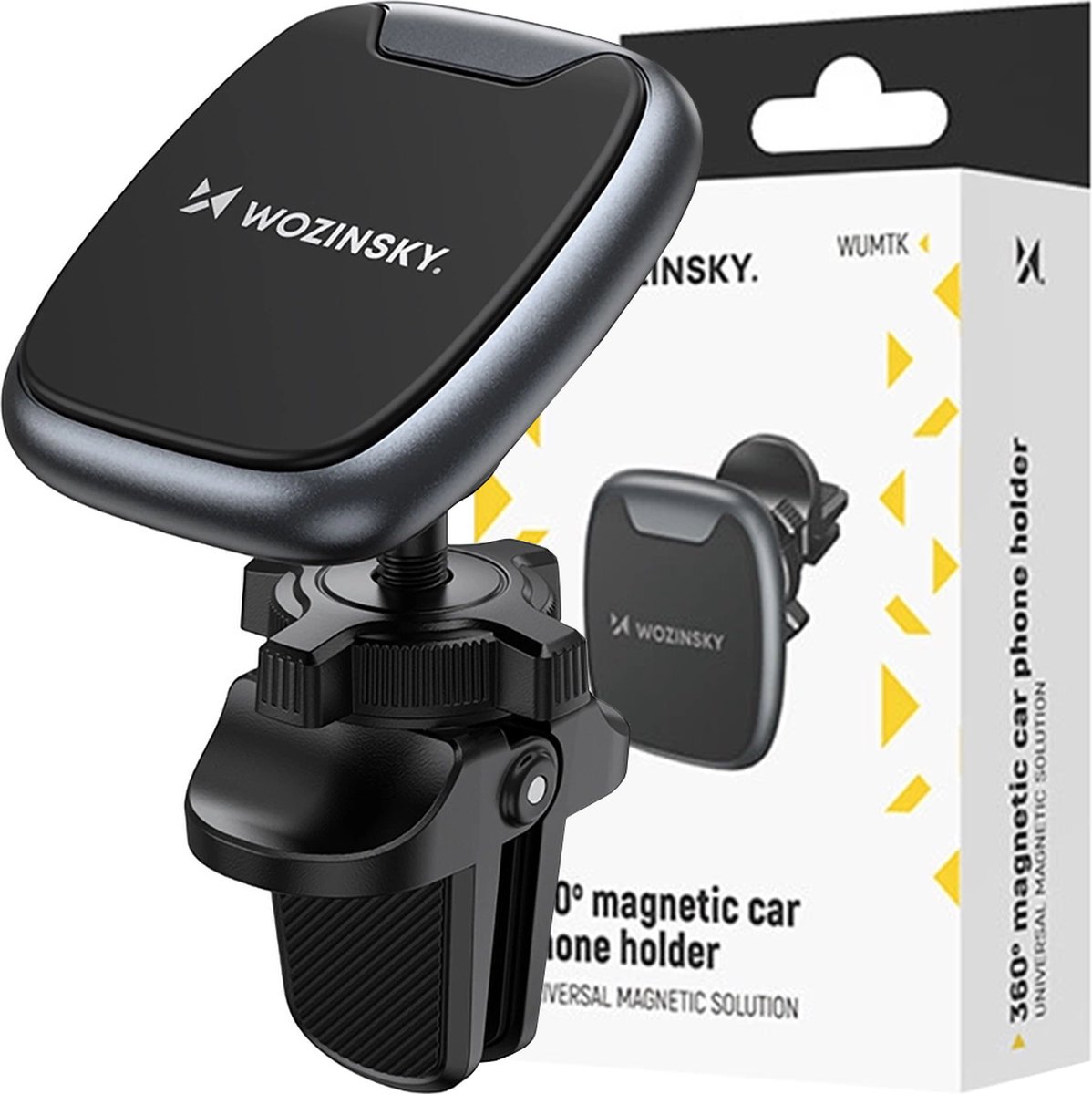 Wozinsky WUMTK holder for magnetic phone for car air vent grille - black
