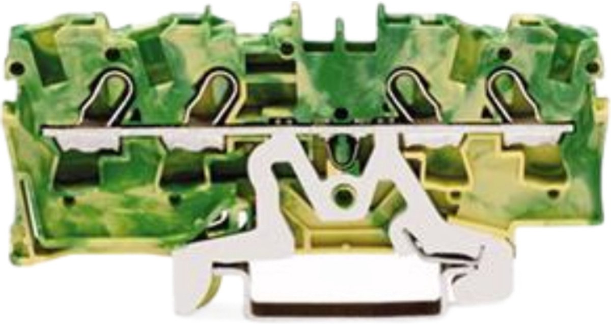 WAGO 2004-1407 Borne pour conducteur de protection raccordement à ressort vert, jaune 50 pc(s)
