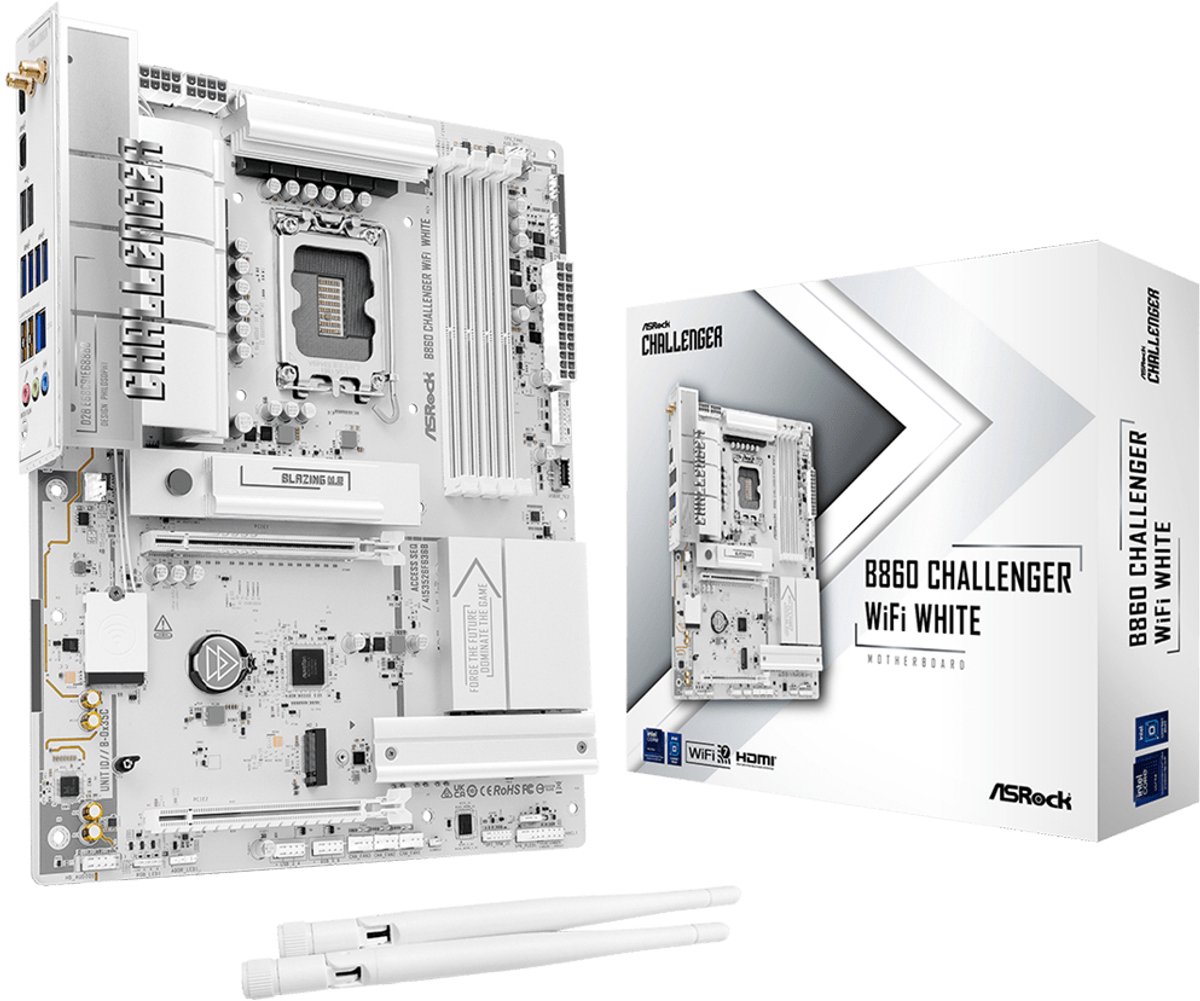 ASRock B860 Challenger WiFi White, 1851 Carte mère Socket (PC) Intel® LGA 1851 Facteur de forme (détails) ATX