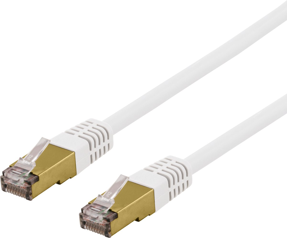 Deltaco SFTP-63VAH - patch cable - 3 m - white - Hvid - 3m