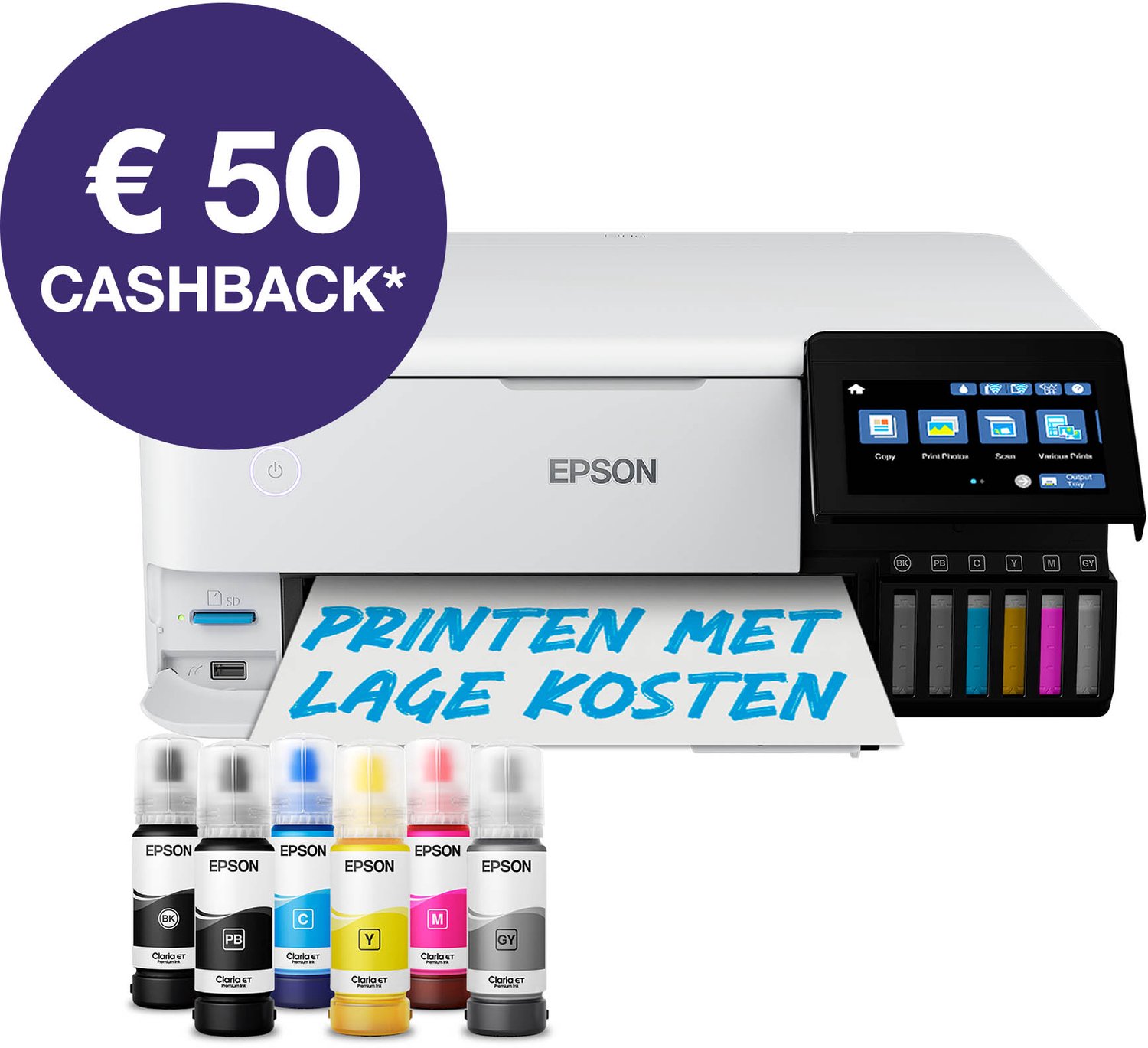 Epson EcoTank ET-8500 All in One Multifunktion - Farve - Blæk