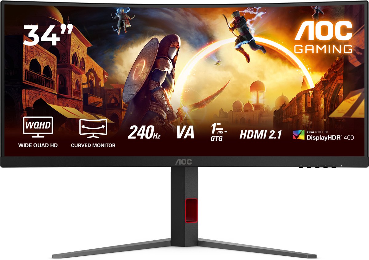 34" AOC CU34G4Z - 3440x1440 (UWQHD) - 240Hz - VA