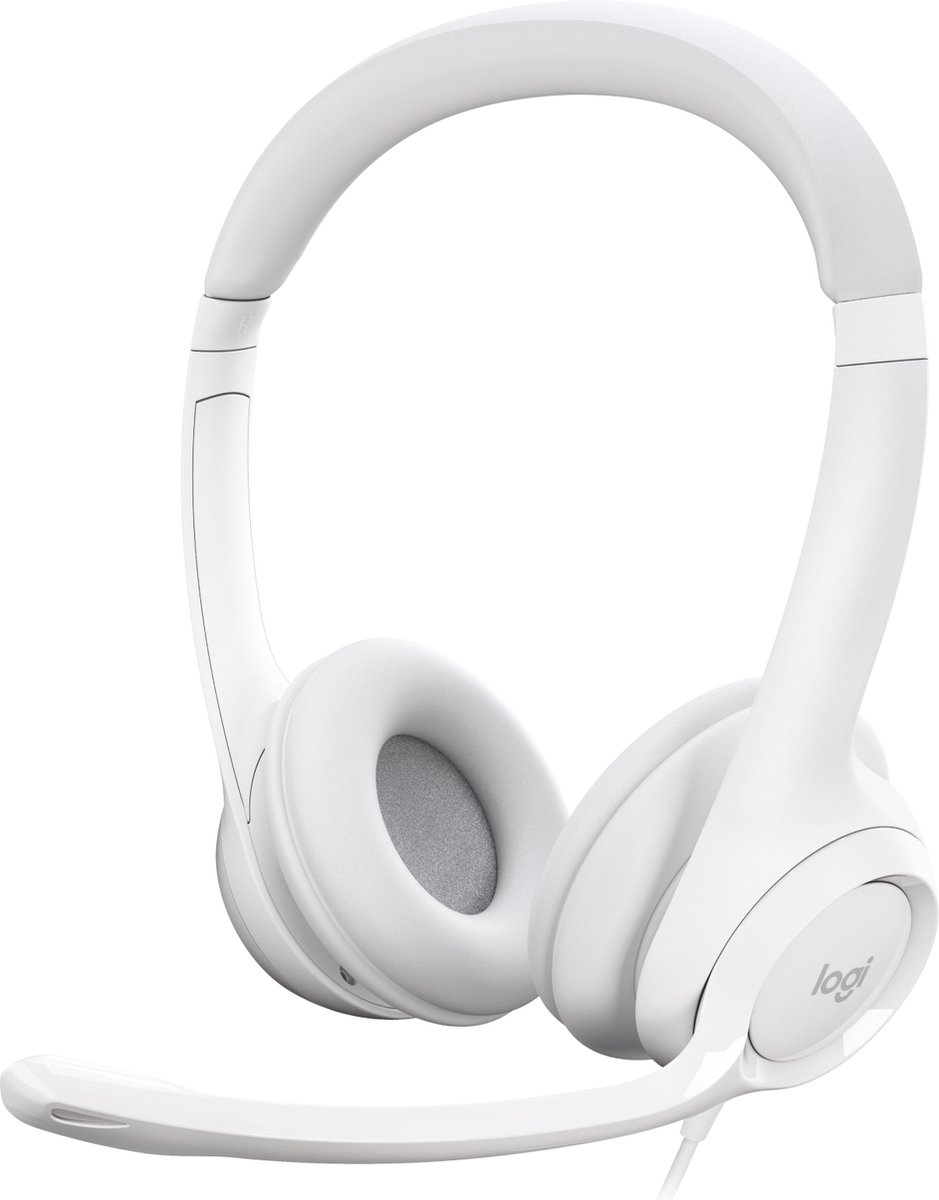 Logitech H390 USB Computer Headset - White