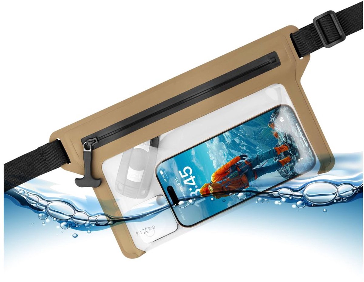 FIXED DRY BELT Waterproof Smartphone waist case Khaki