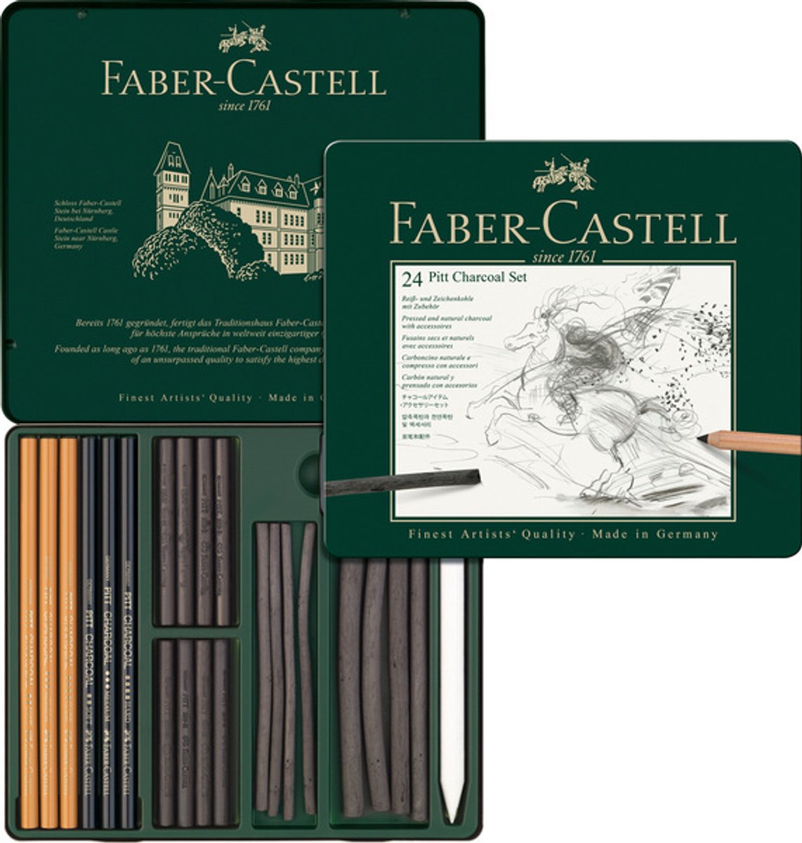 Faber-Castell Pitt charcoal sæt 24 ass NY