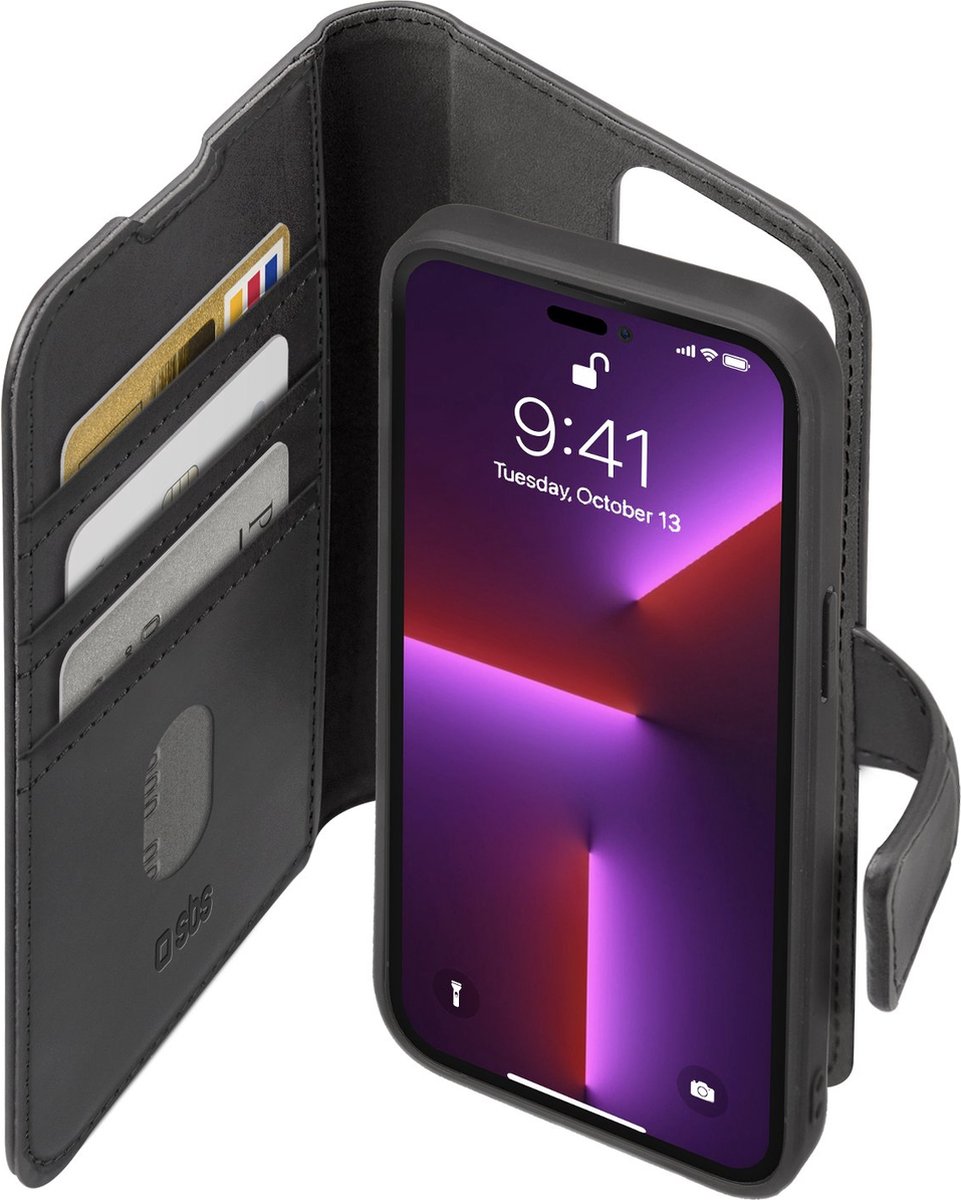 SBS Novelty book cover med aftageligt cover til iPhone 14 Pro Max® - Sort