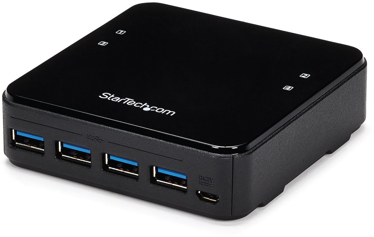 StarTech.com 4X4 USB 3.0 Peripheral Sharing Switch - For Mac / Windows / Linux - switch - 4 ports USB hub - USB 3.0 - 4 ports - Sort