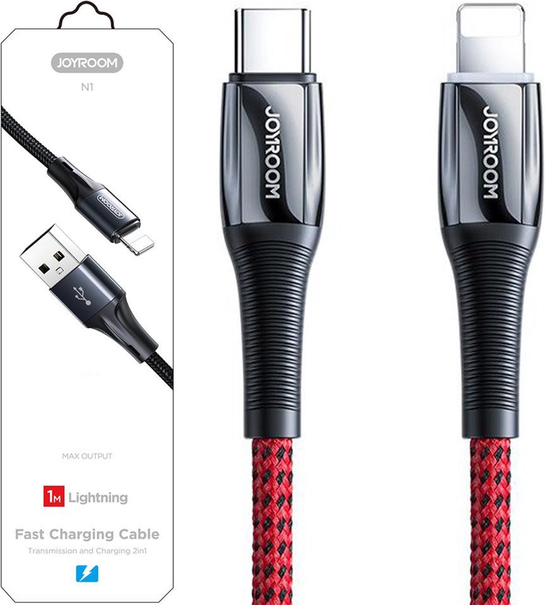 Joyroom S-1224K2 USB-C / Lightning PD cable 20W 2.4A 1.2m - red