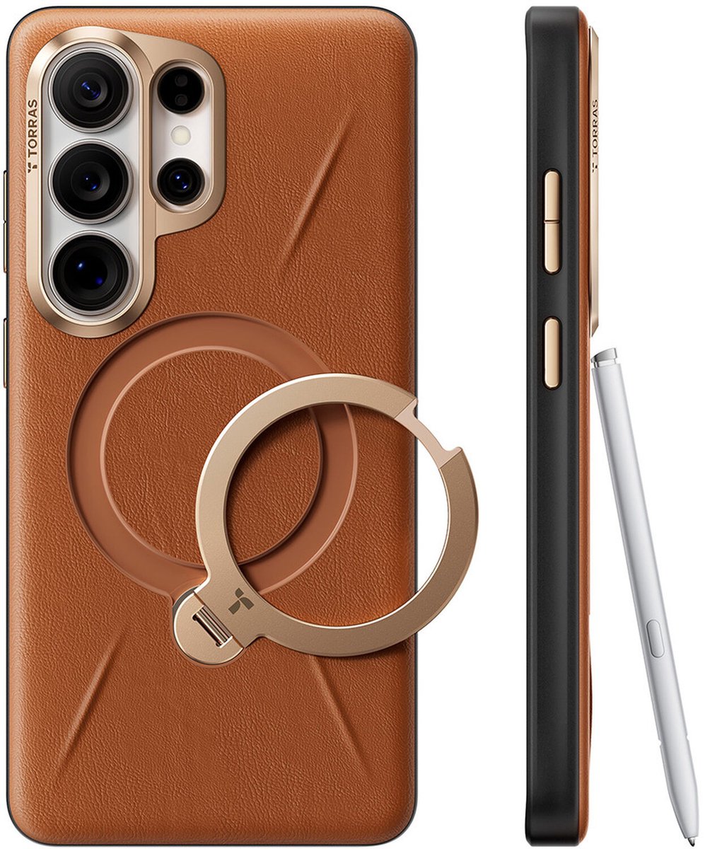 Torras Ostand Q3 VegSkin - amber brown - Samsung Galaxy S26 Ultra