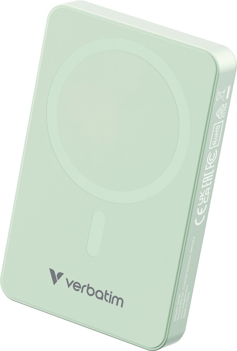 Verbatim Charge 'n' Go Essentials wireless power bank - magnetic - 24 pin USB-C - 20 Watt - 10000 mAh