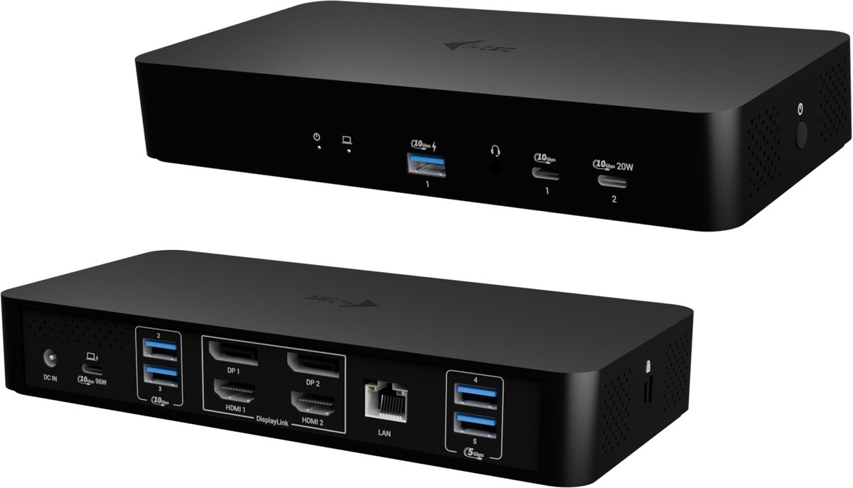I-Tec - docking station - USB-C / USB4 / Thunderbolt 3 / Thunderbolt 4 / Thunderbolt 5 /USB-A - 2 x HDMI 2 x DP - 1GbE