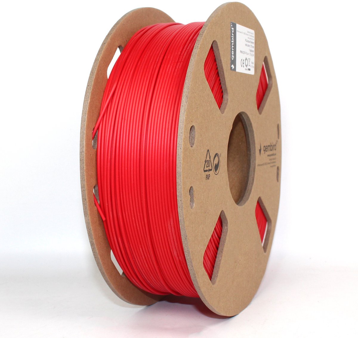 Gembird PLA+ filament - Rød - 1.75mm ø - 1 kg