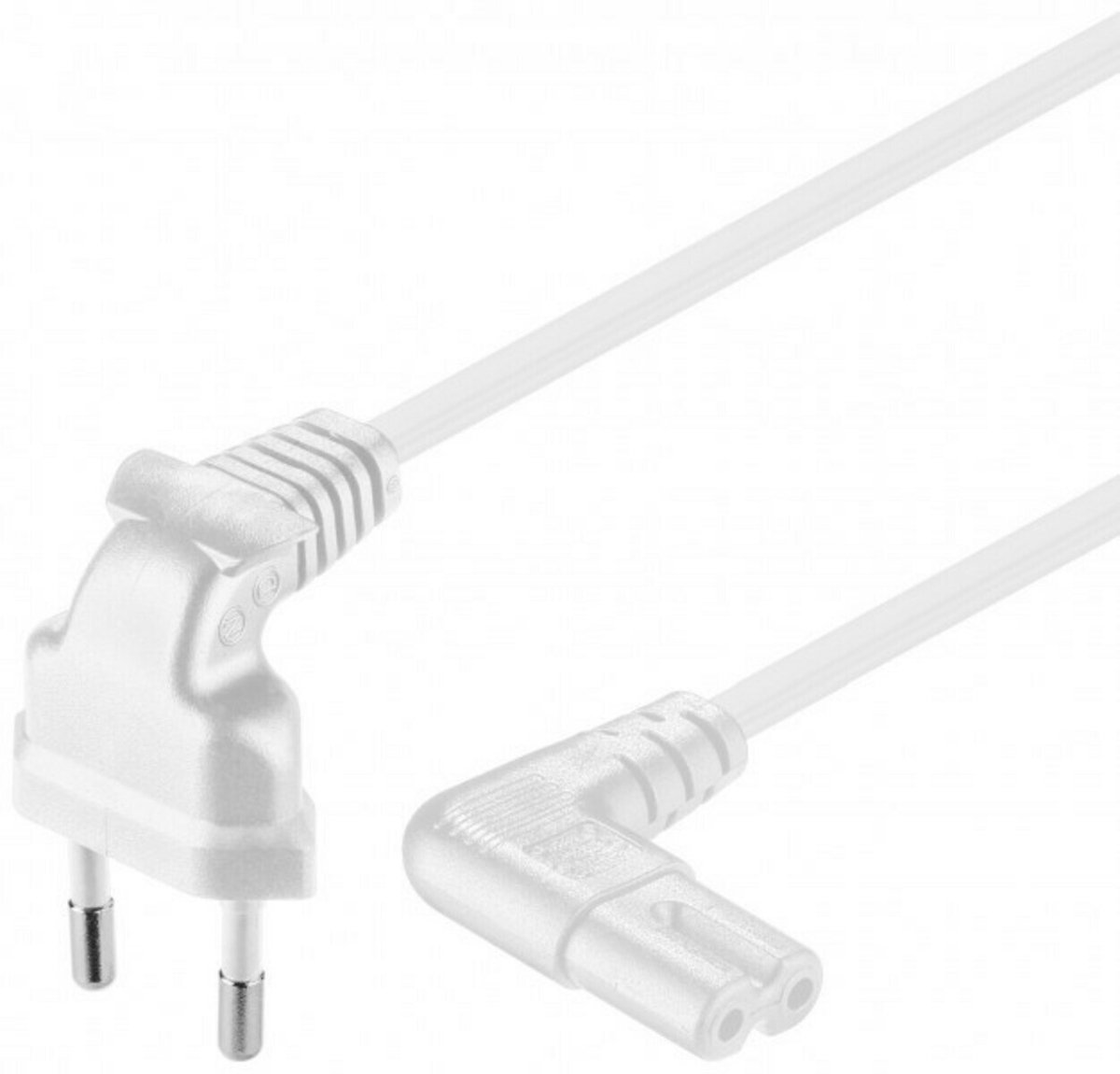 Pro Strømkabel C7 (2 pins) - Hvid - 3m - 90°