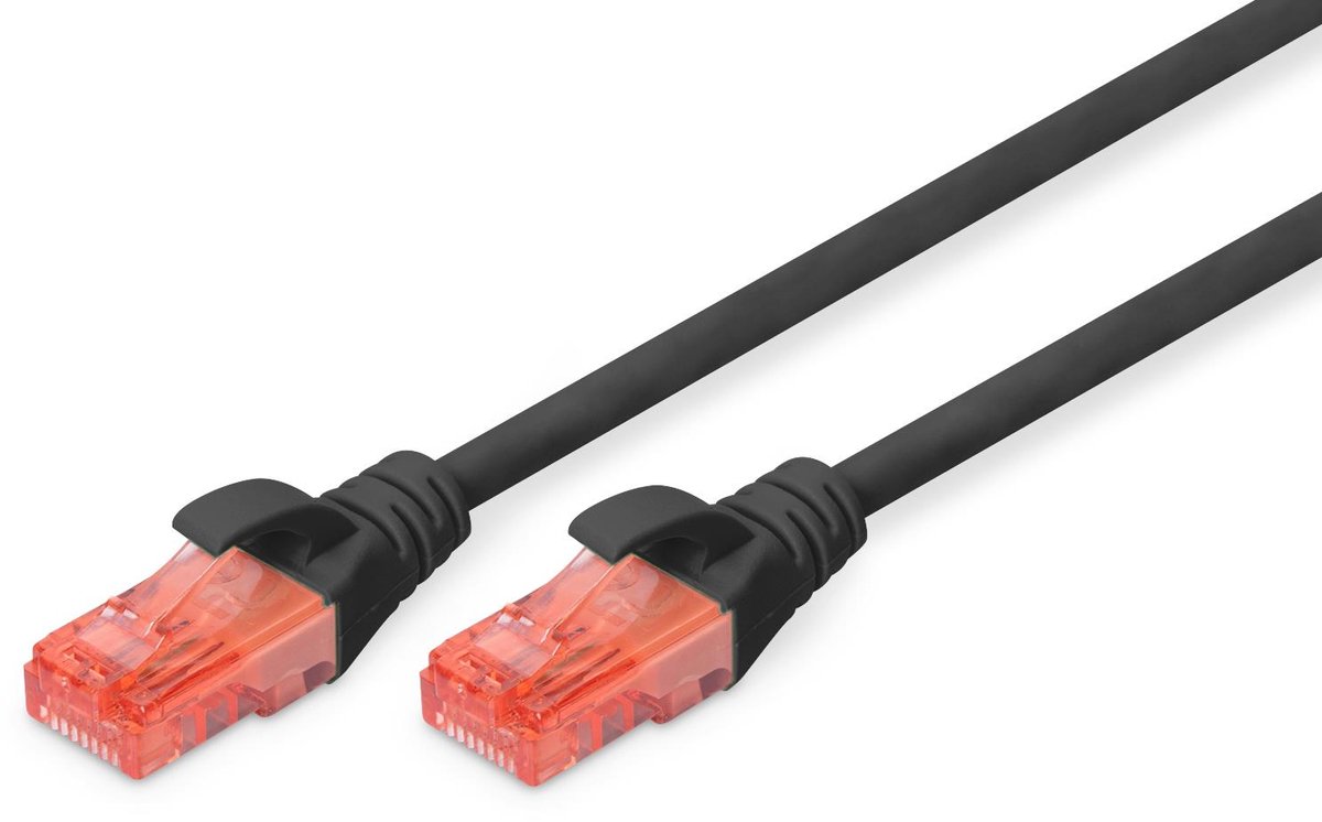 DIGITUS Professional patch cable - 25 cm - black - Sort - 0.25m