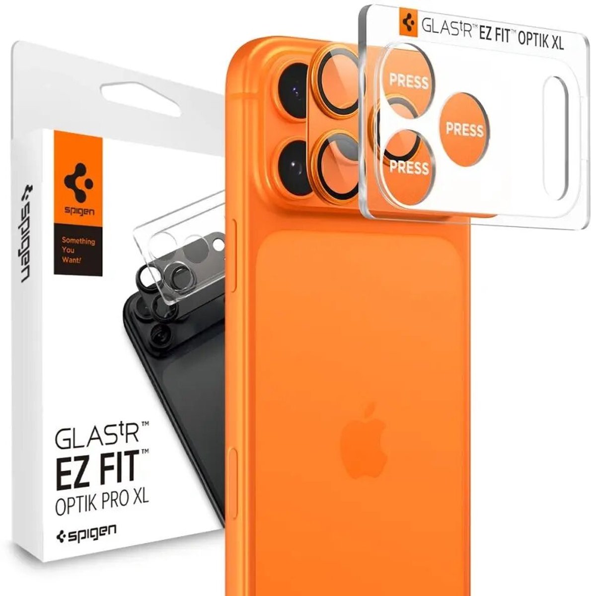 Spigen Glass tR EZ Fit Optik Pro XL 1 Pack - orange - iPhone 17 Pro
