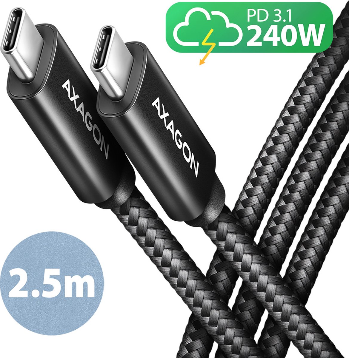 AXAGON BUCM2-CM25AB - USB-C-kabel - 24 pin USB-C til 24 pin USB-C