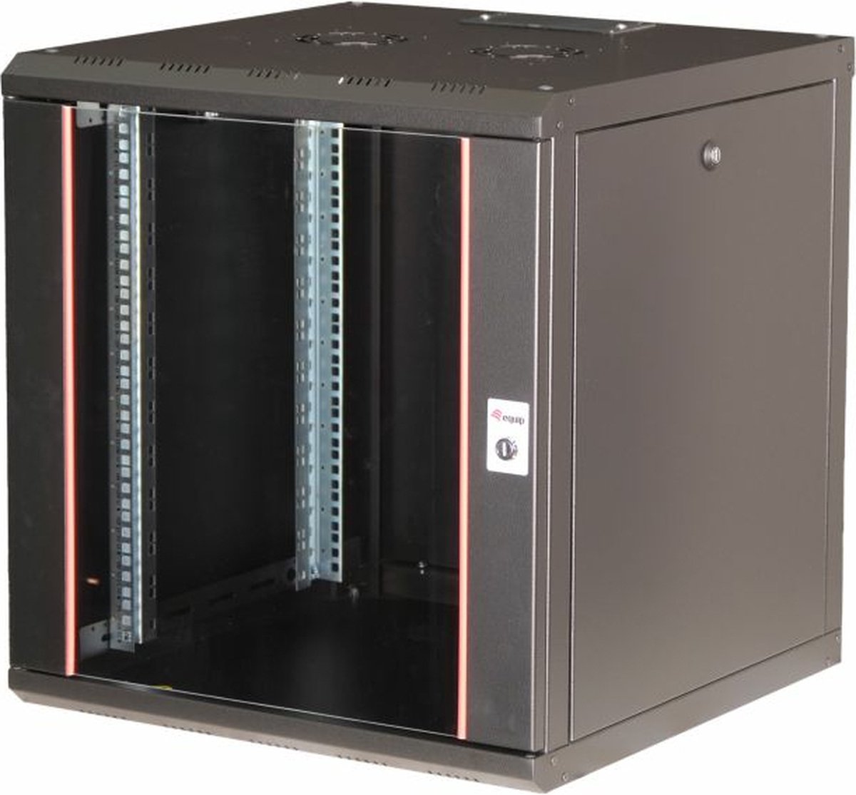 Equip Pro Mount - rack - 600x600 mm with glass door removable and lockable panels assembled - 12U