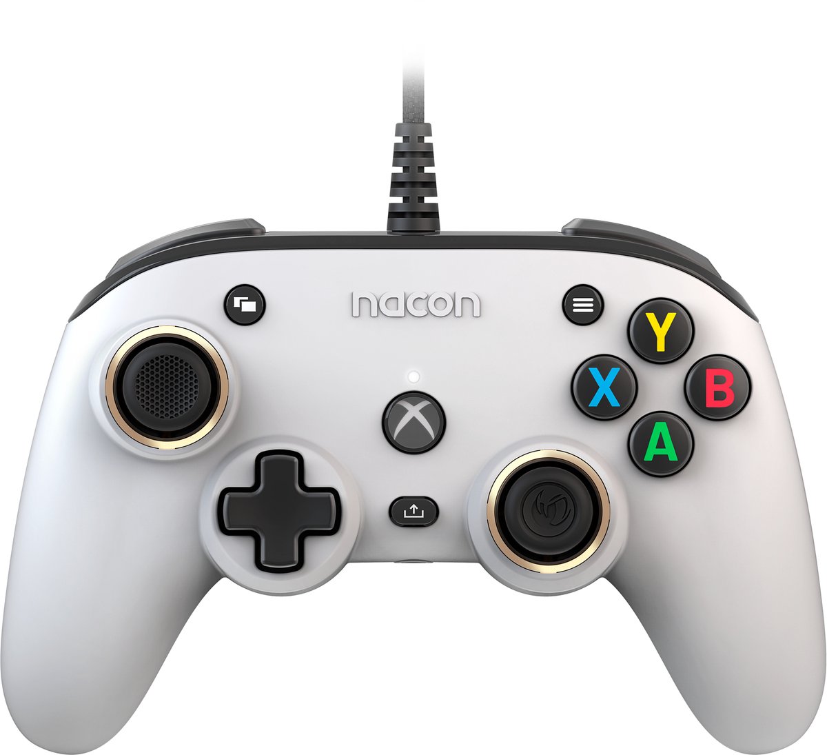 NACON Official Pro Compact Controller - White - Wired Controller - Microsoft Xbox One