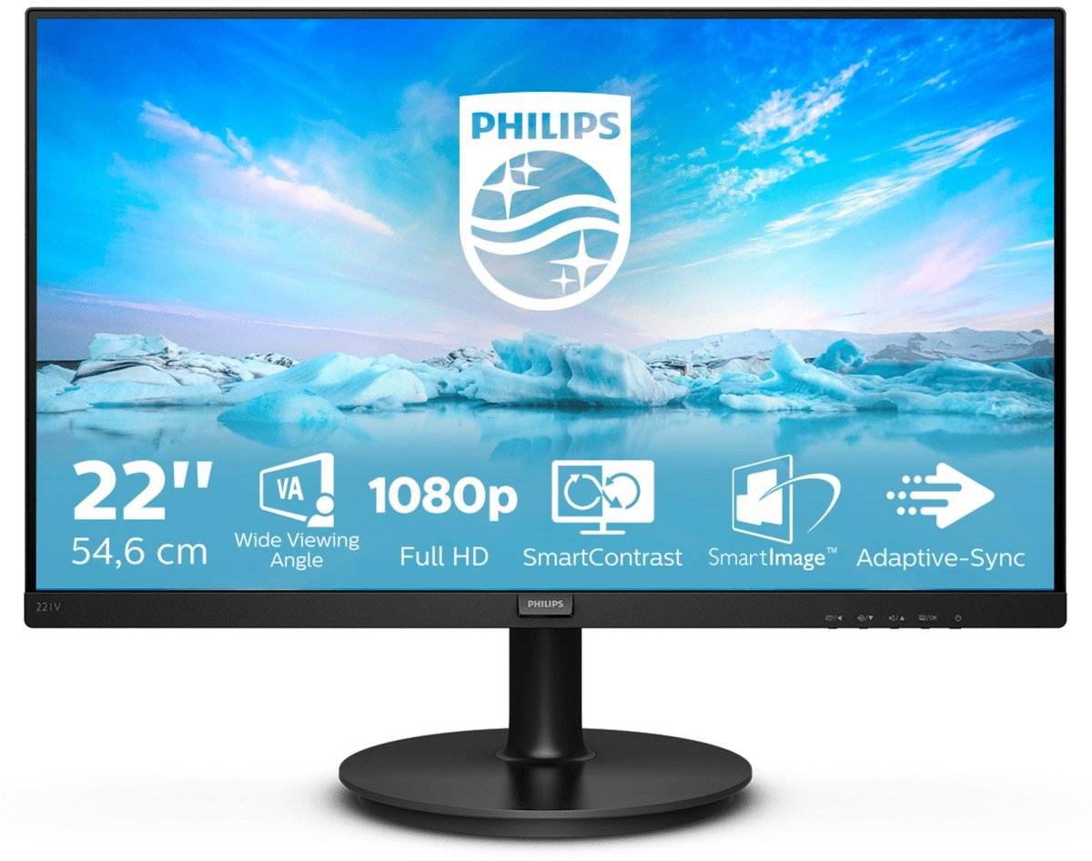 22" Philips V-line 221V8A - 1920x1080 (FHD) - 75Hz - VA