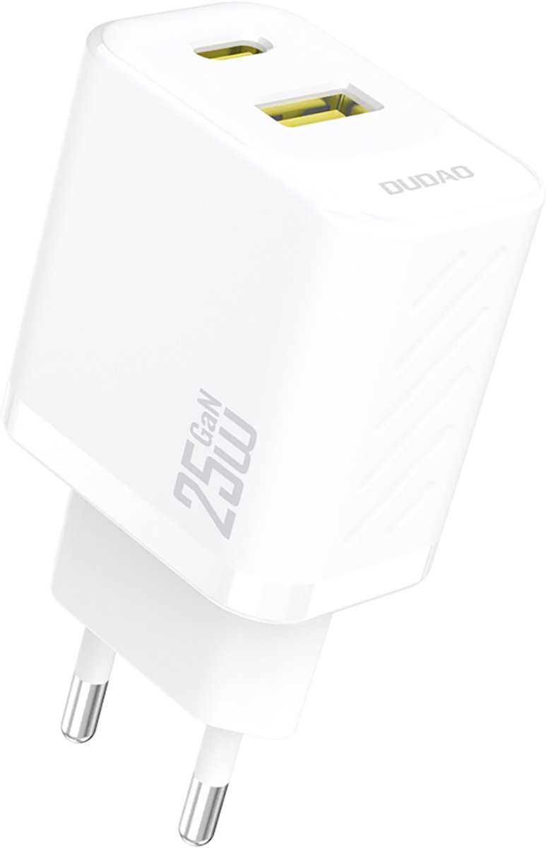 Dudao A26T GaN 25W USB-A USB-C Charger - White