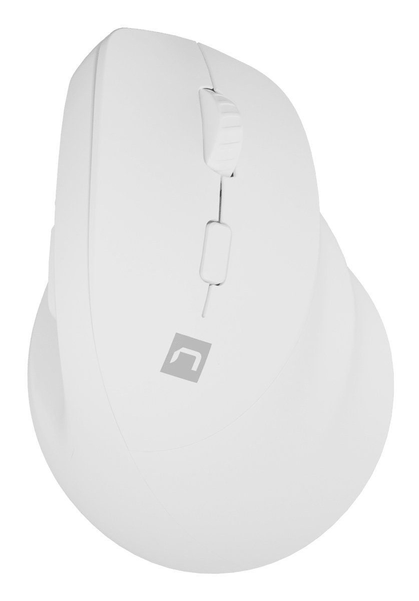 Natec CRAKE 2 - vertical mouse - Bluetooth 5.2 2.4 GHz - white - Vertical mouse - Optisk - 6 knapper - Hvid