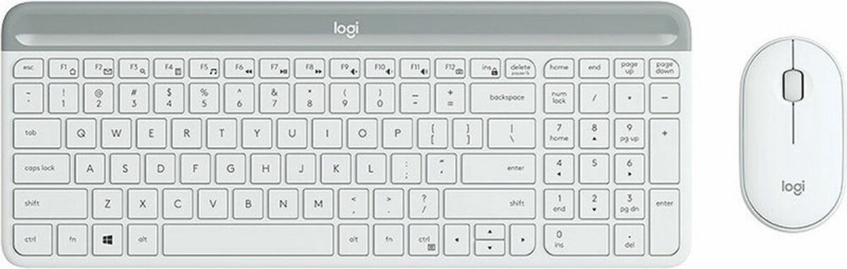 Logitech Slim Wireless Combo MK470 - Tastatur & Mus sæt - Spansk - Hvid
