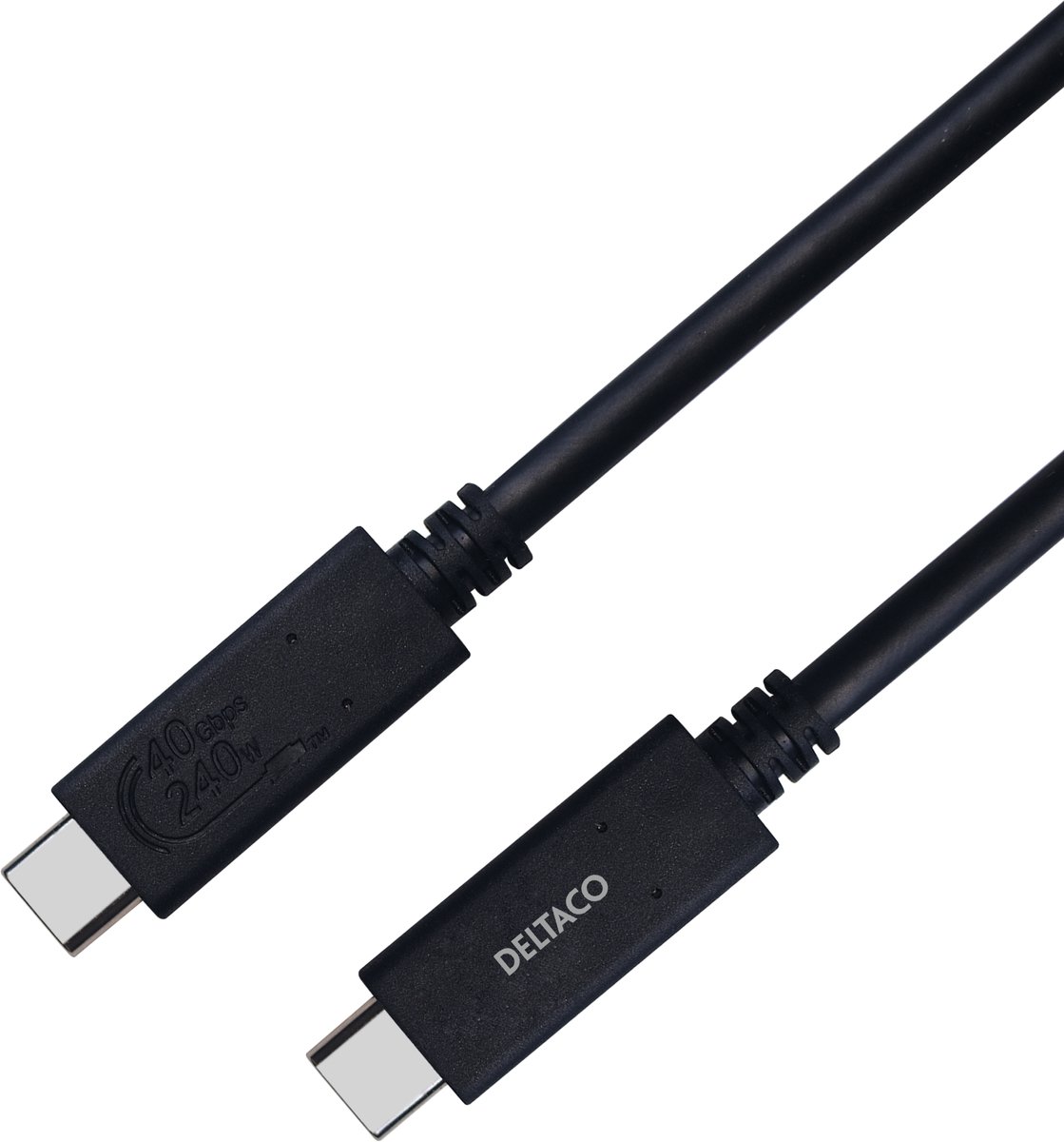Deltaco - USB-C cable - 24 pin USB-C to 24 pin USB-C - 80 cm