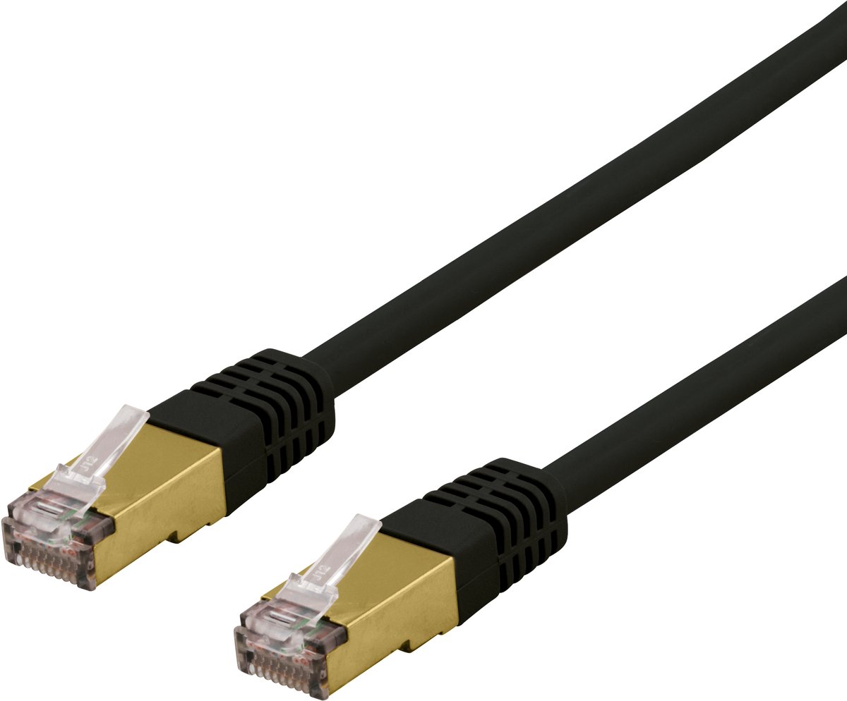 Deltaco SFTP-611SAH - patch cable - 1.5 m - black - Sort - 1m