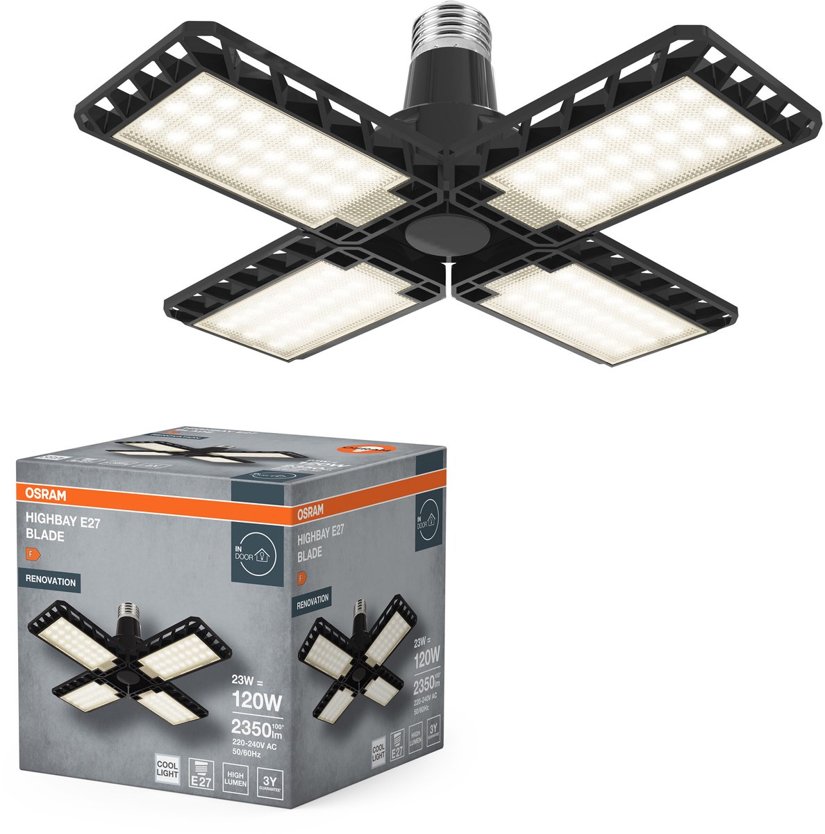 Osram LED pære Floodlight High Bay 2100lm 24W/840 sort E27