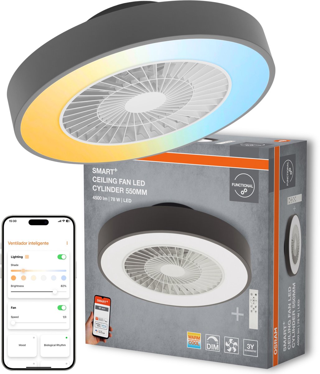 Osram SMART+ loftventilator med lys 2300lm 76W/830