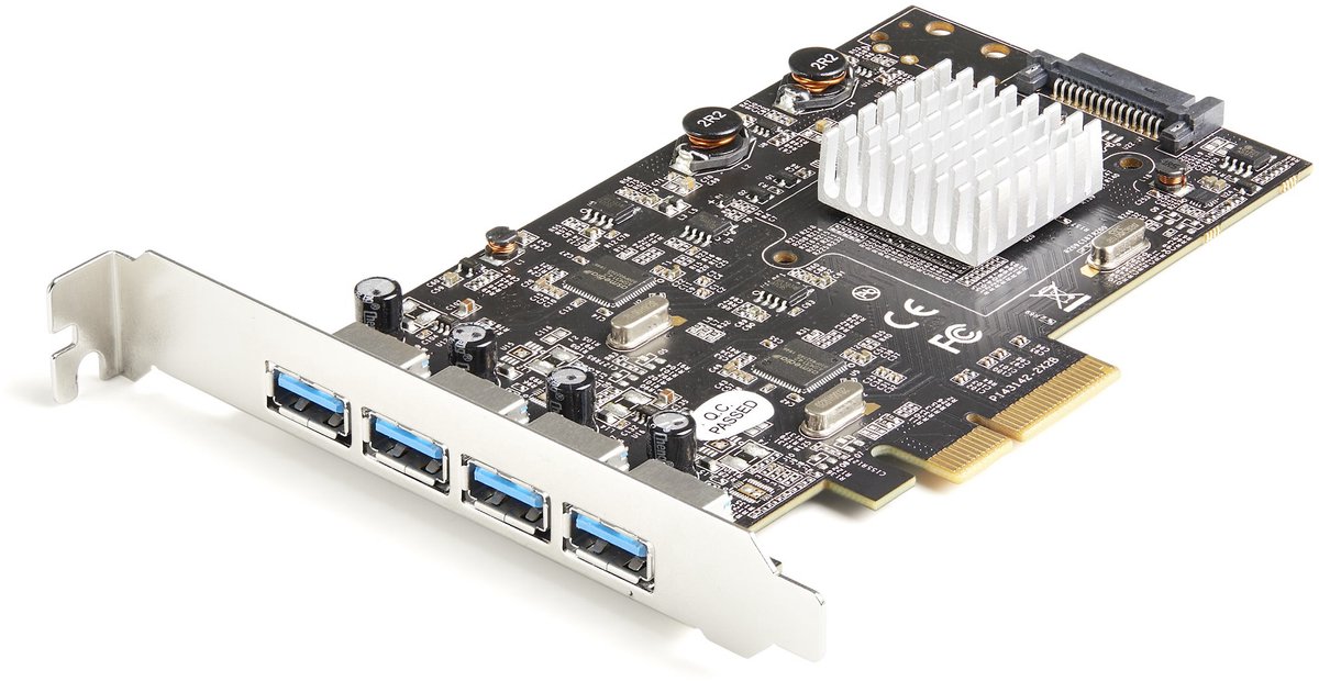 StarTech.com 4-Port USB PCIe Card - 10Gbps USB 3.1/3.2 Gen 2 Type-A PCI Express Expansion Card - 2 Controllers - 4xUSB - Windows/Mac/Linux - USB adapter - PCIe 3.0 x4 - USB 3.1 Gen 2 x 4