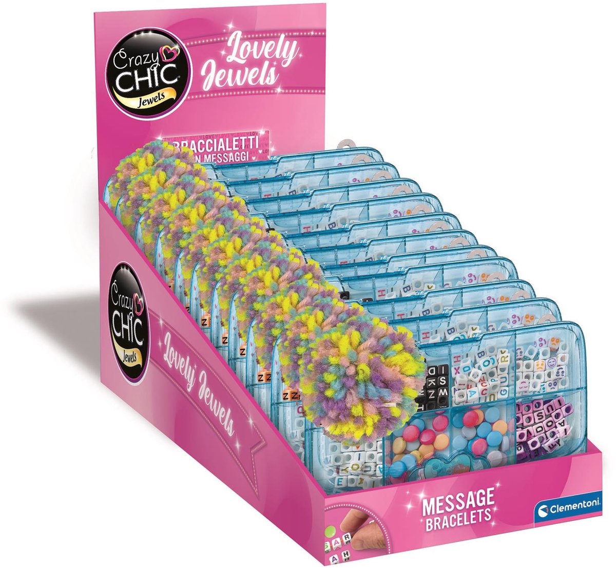 Clementoni Crazy Chic Jewelry Making Beads Set in Storage Box Blue