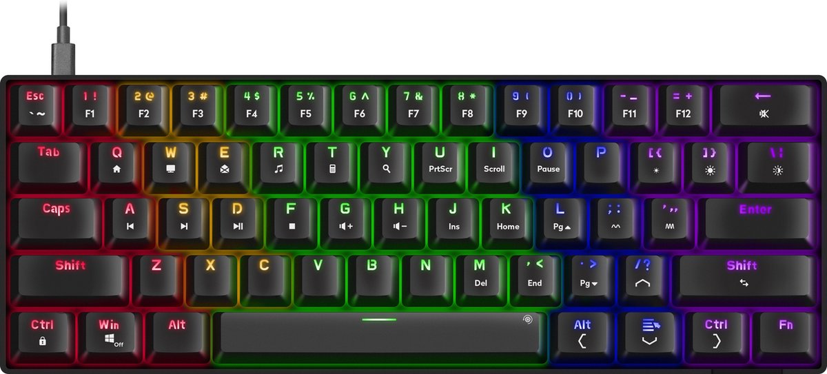 Speed-Link ATMOS RGB Rainbow - Gaming Tastatur - Amerikansk engelsk