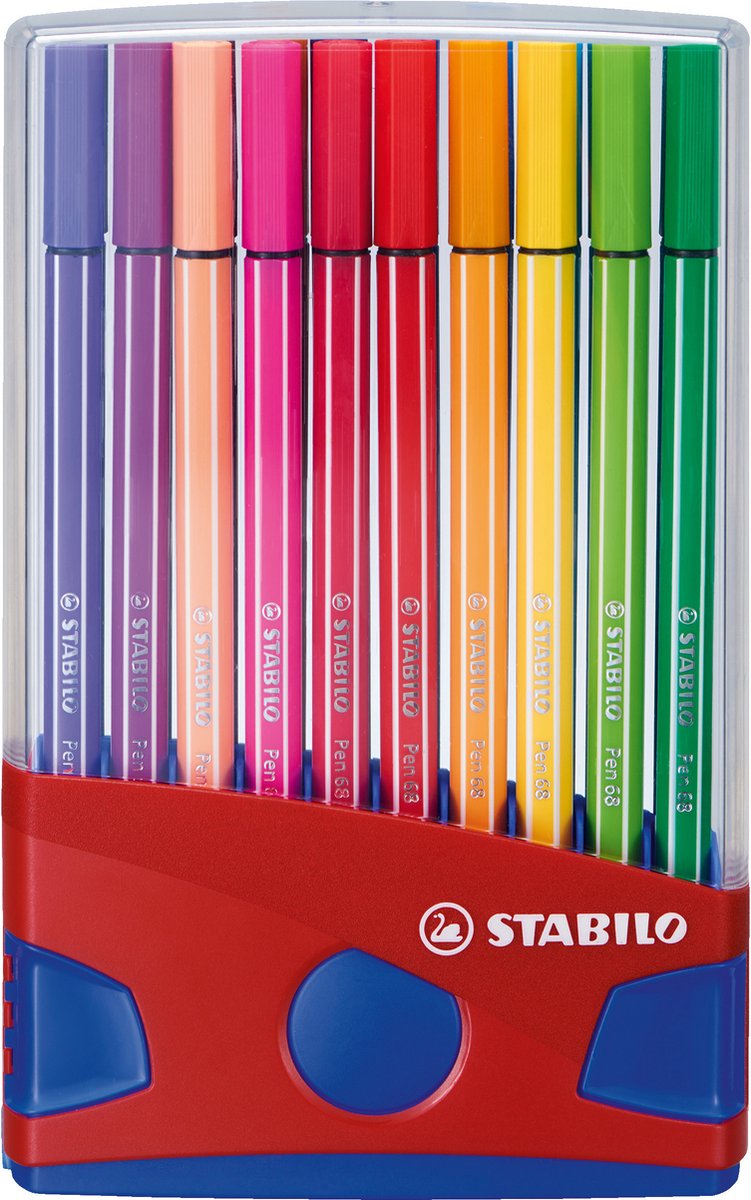 STABILO Pen 68 - Felt-tip pen - ColorParade - Set of 20 - Red