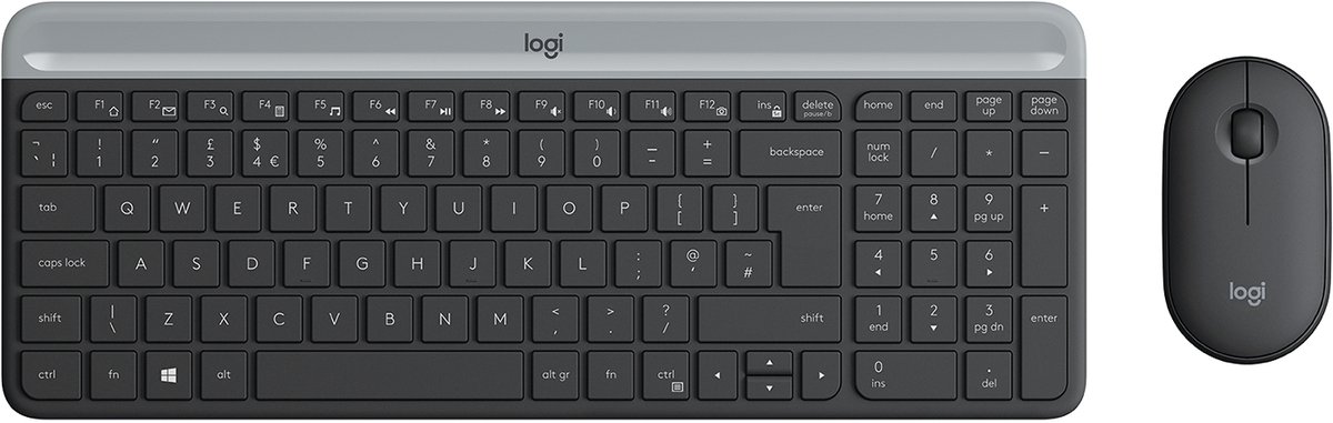 Logitech Slim Wireless Combo MK470 - Tastatur & Mus sæt - Kroatisk - Hvid