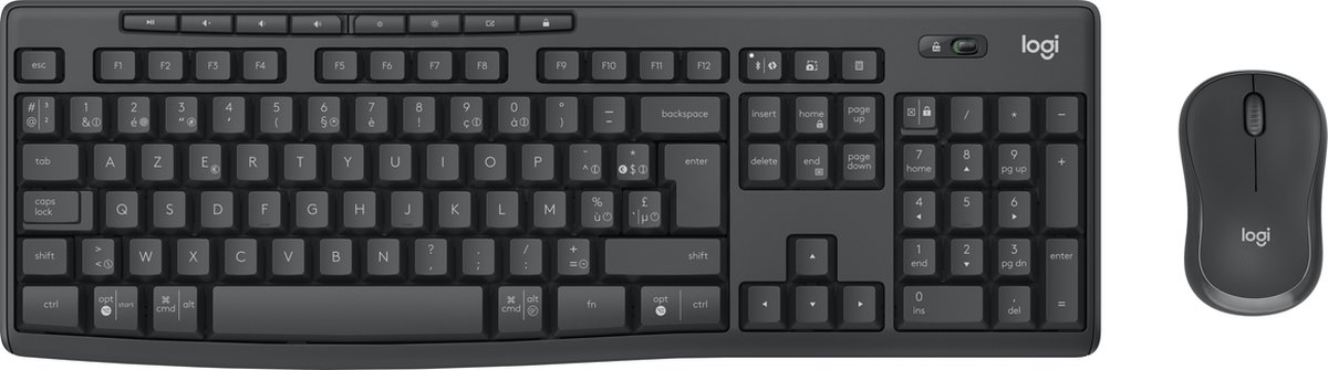 Logitech MK370 Combo for Business - keyboard and mouse set - AZERTY - Belgium - graphite Input Device - Tastatur & Mus sæt - Belgisk - Sort