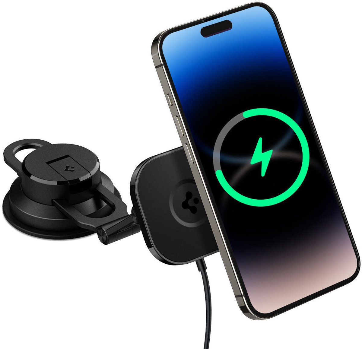 Spigen OneTap 3 Pro Wireless Car Charger Mount MagSafe Dashboard/Windshield ITS35W-3 - black