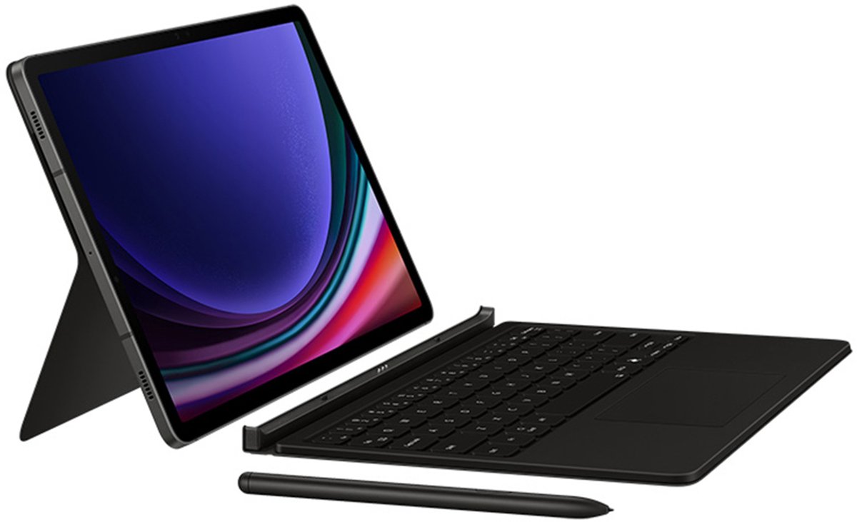 Samsung Galaxy Tab S10 FE / Tab S9 FE / Tab S9 - Book Cover Keyboard - Black (English) - Tastatur & Folio sæt - Sort